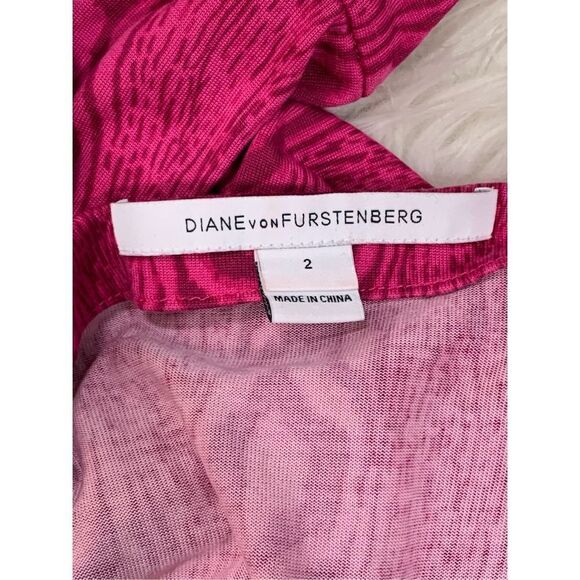 Diane Von Furstenberg Women's Julian Two Tone‎ Wrap Dress in Grain Shadow - Picture 5 of 9